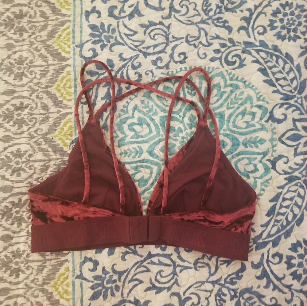 PINK Red Velvet Bralette - Picture 3 of 4